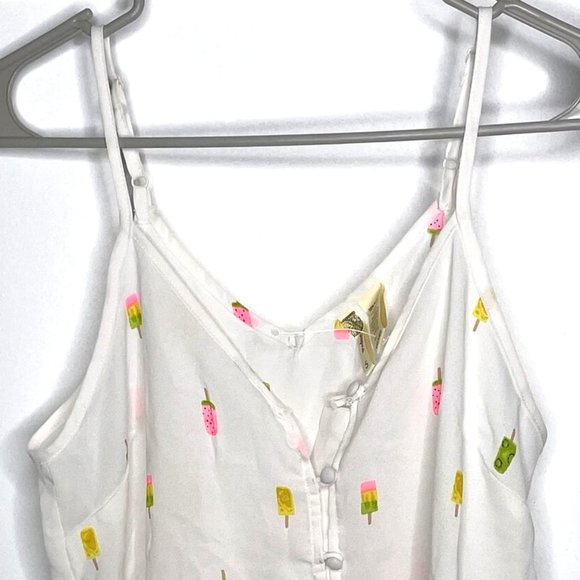 Japna Popsicle Print Tank Top Cami Camisole White Size -Small- Condition is NEW - Picture 2 of 7